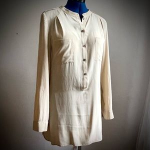 NWT Ann Taylor Beige Silk Tunic